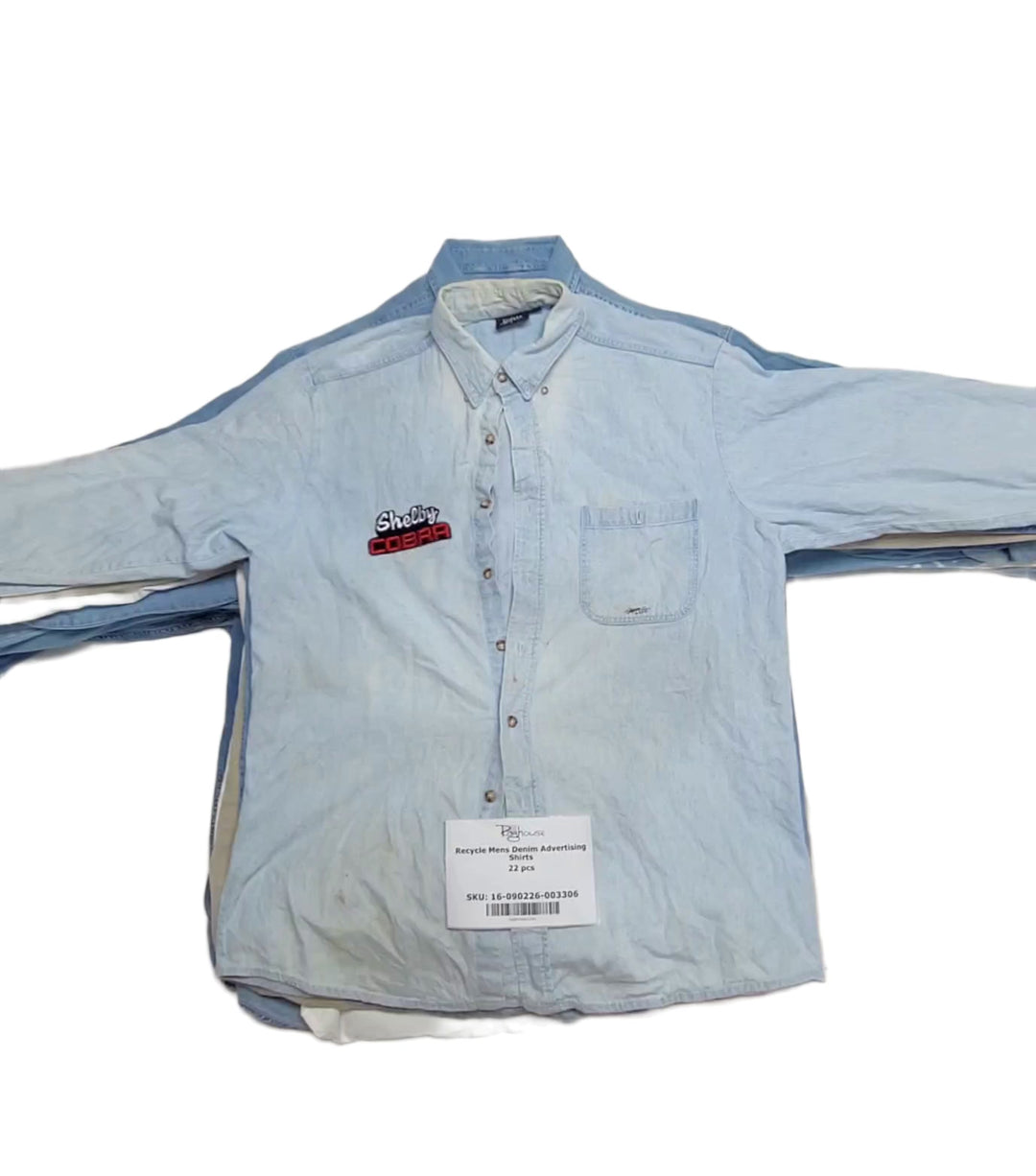 Recycle Mens Denim Advertising Shirts 22 pcs