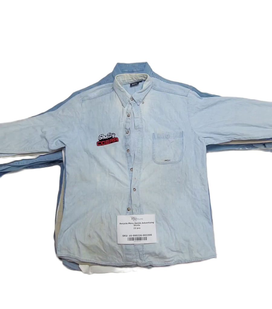 Recycle Mens Denim Advertising Shirts 22 pcs
