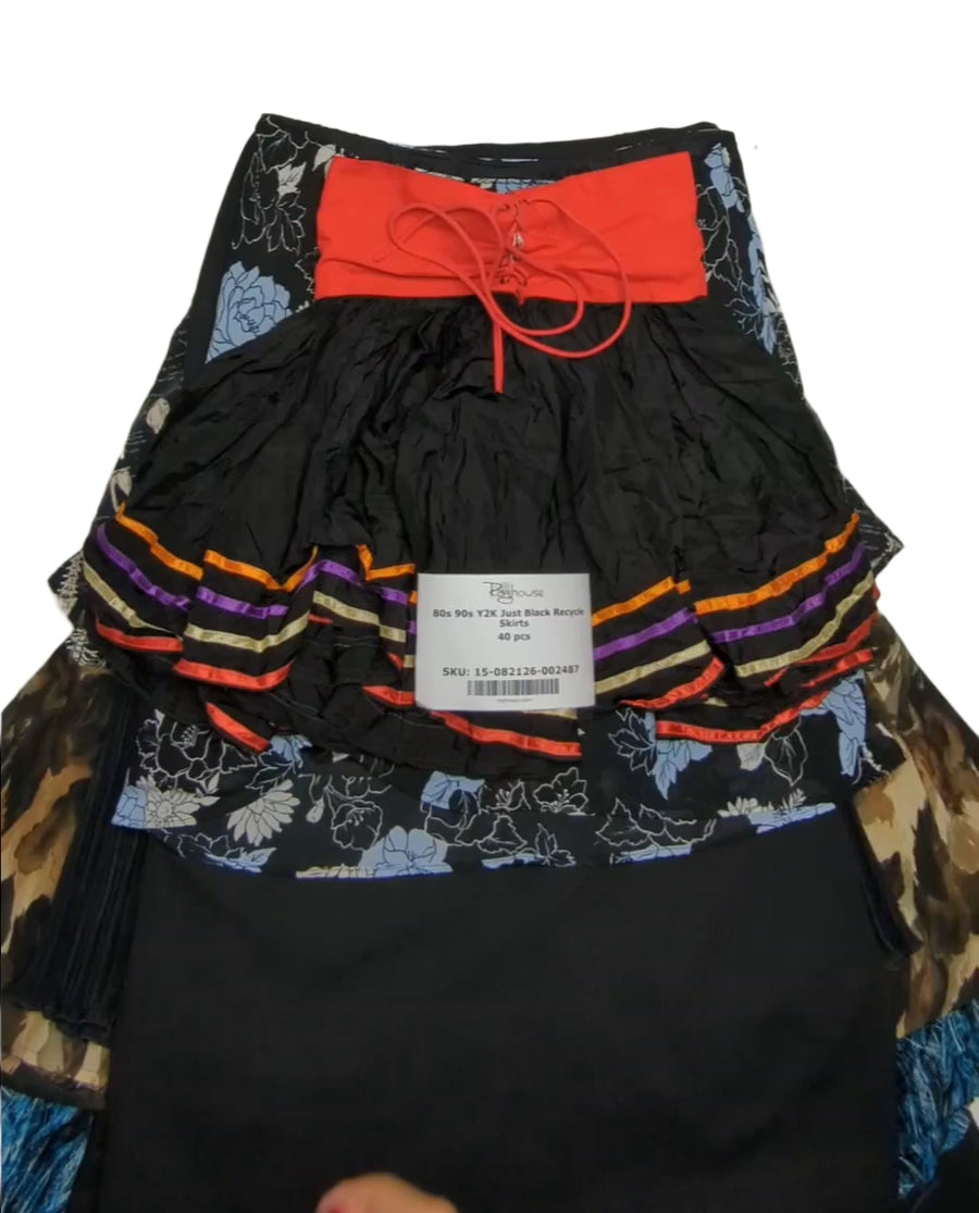 80s 90s Y2K Just Black Recycle Skirts 40 pcs