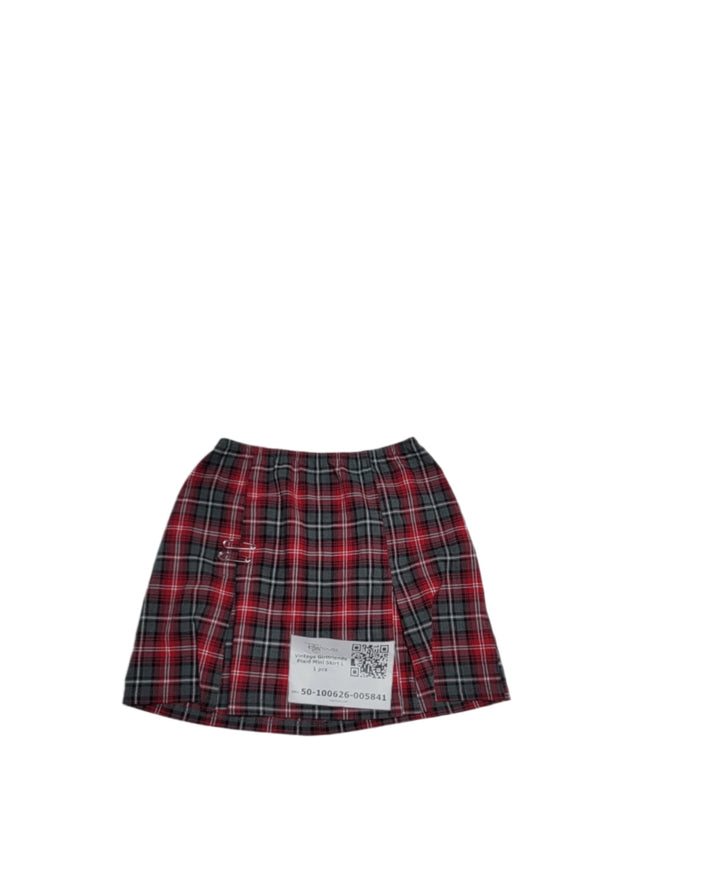 Vintage Girlfriends Plaid Mini Skirt L 1 pc