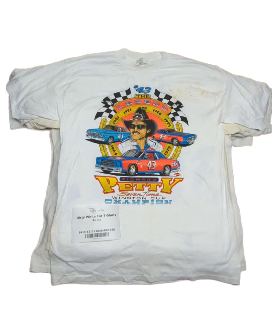 Dirty White Car T-Shirts 24 pcs