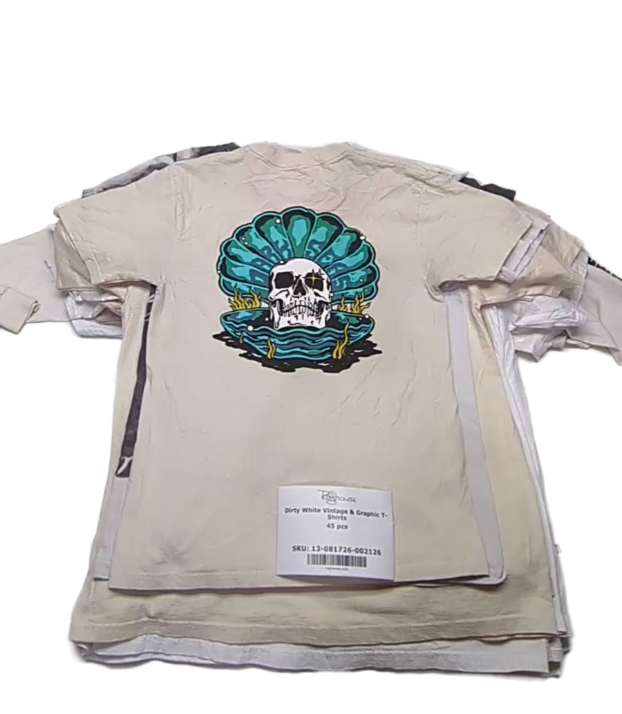 Dirty White Vintage & Graphic T-Shirts 45 pcs