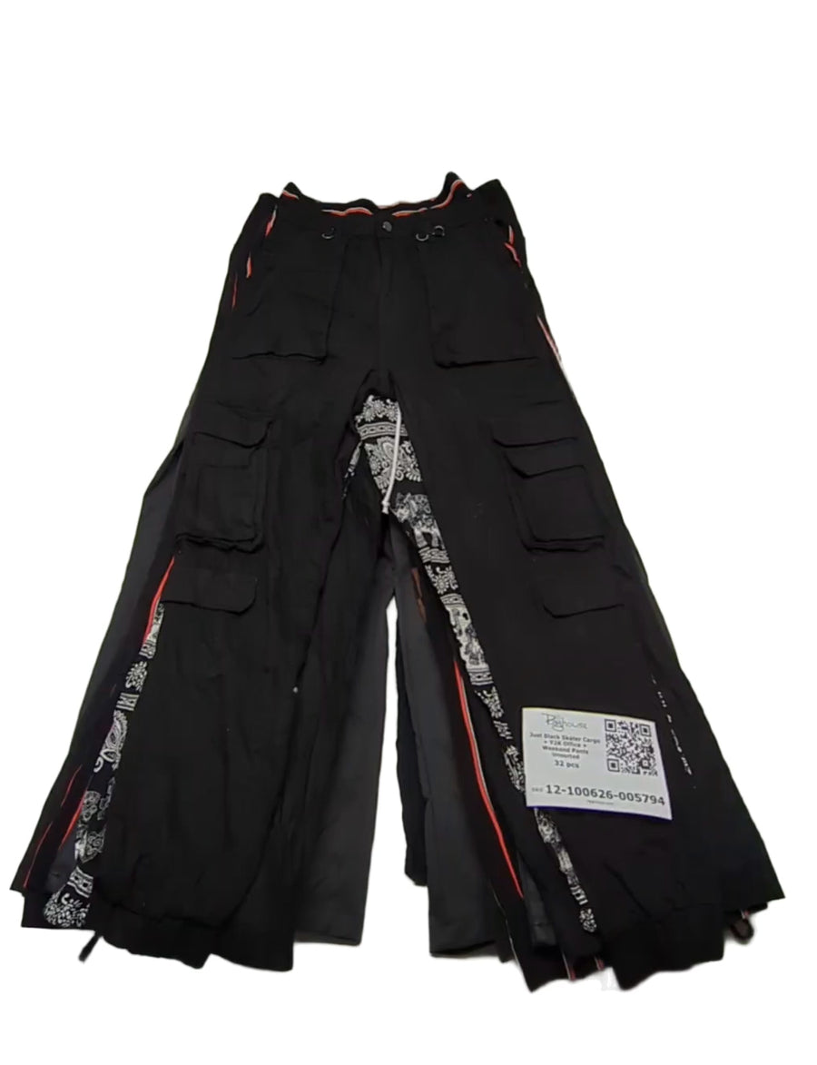 Just Black Skater Cargo + Y2K Office + Weekend Pants Unsorted 32 pcs