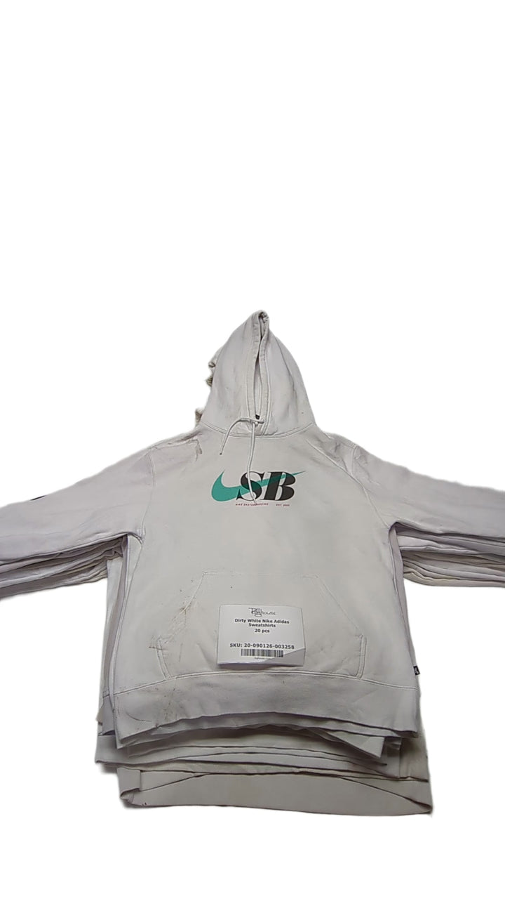 Dirty White Nike Adidas Sweatshirts 20 pcs