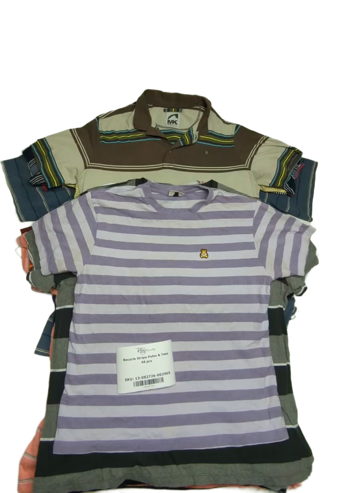 Recycle Stripe Polos & Tees 48 pcs
