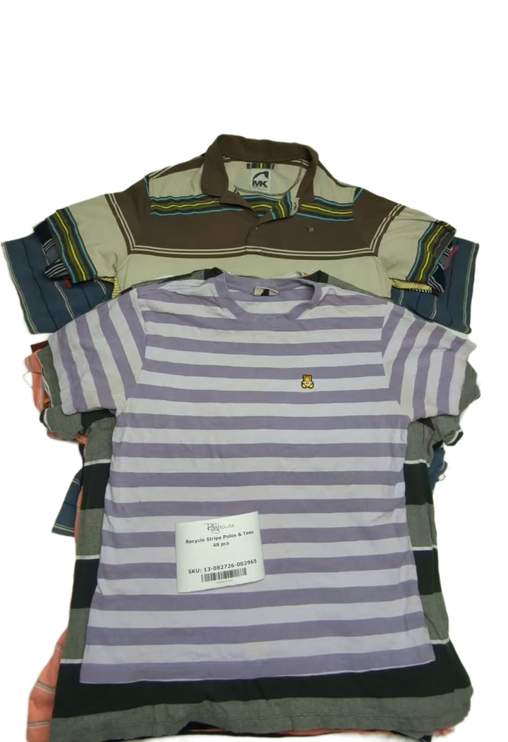 Recycle Stripe Polos & Tees 48 pcs