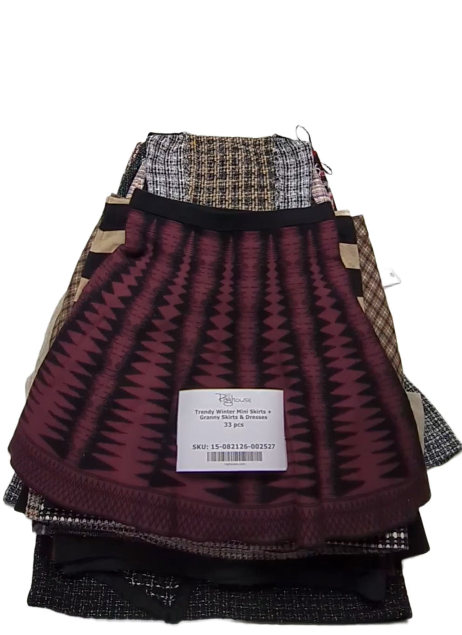 Trendy Winter Mini Skirts + Granny Skirts & Dresses 33 pcs