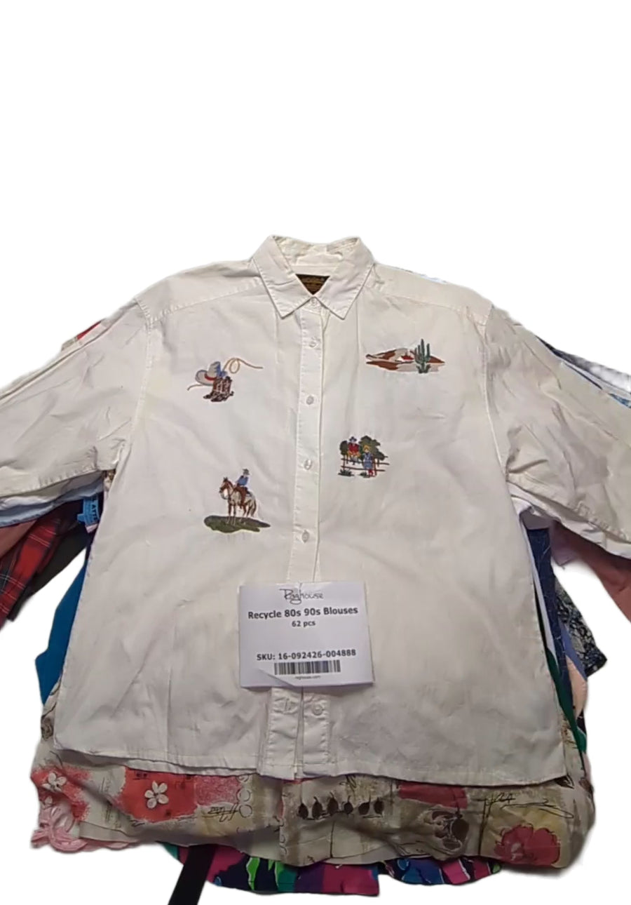 Recycle 80s 90s Blouses 62 pcs