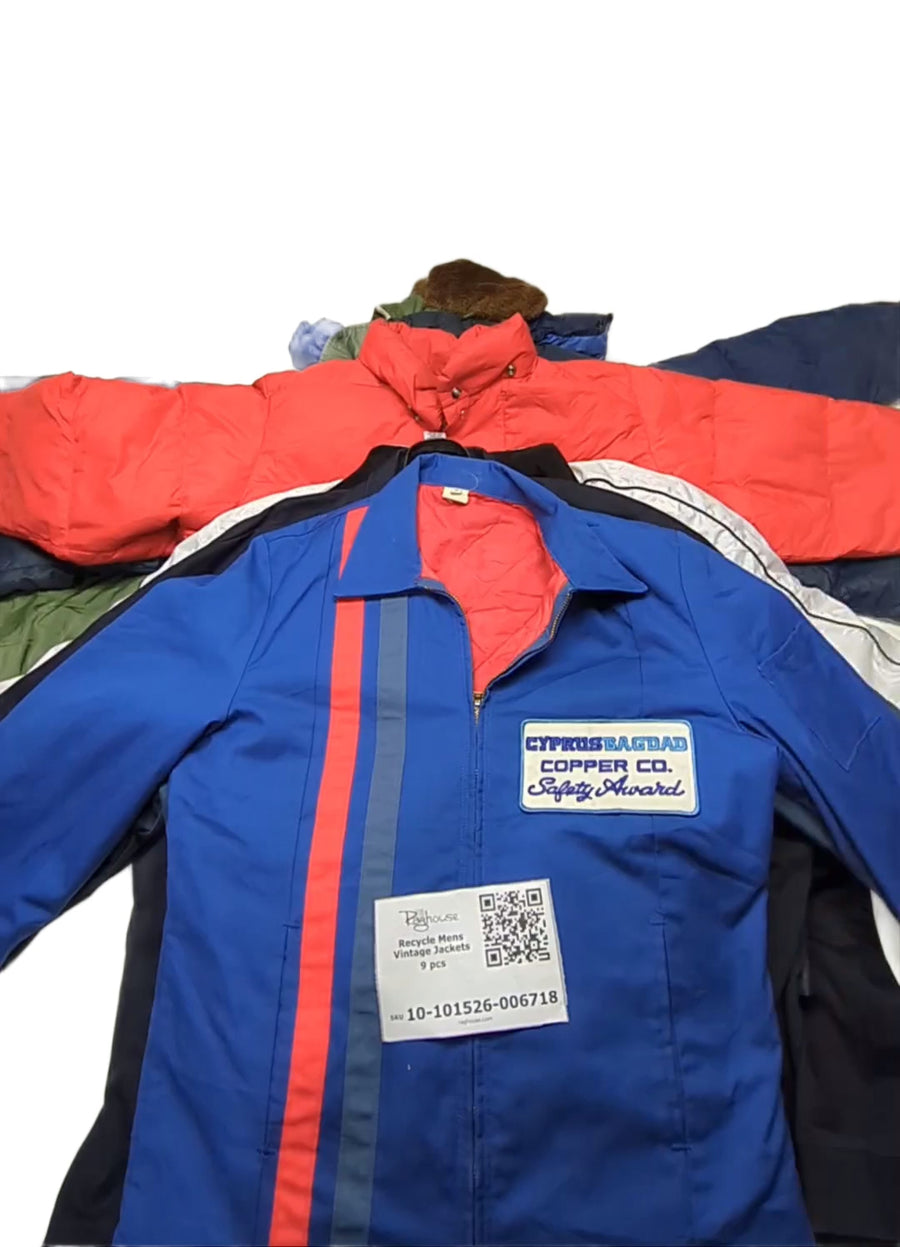 Recycle Mens Vintage Jackets 9 pcs