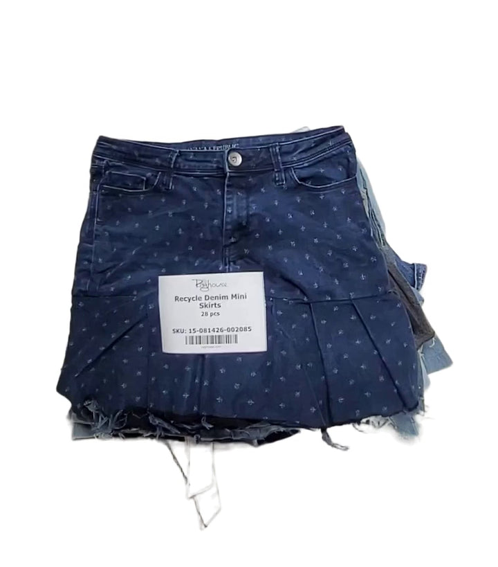 Recycle Denim Mini Skirts 28 pcs