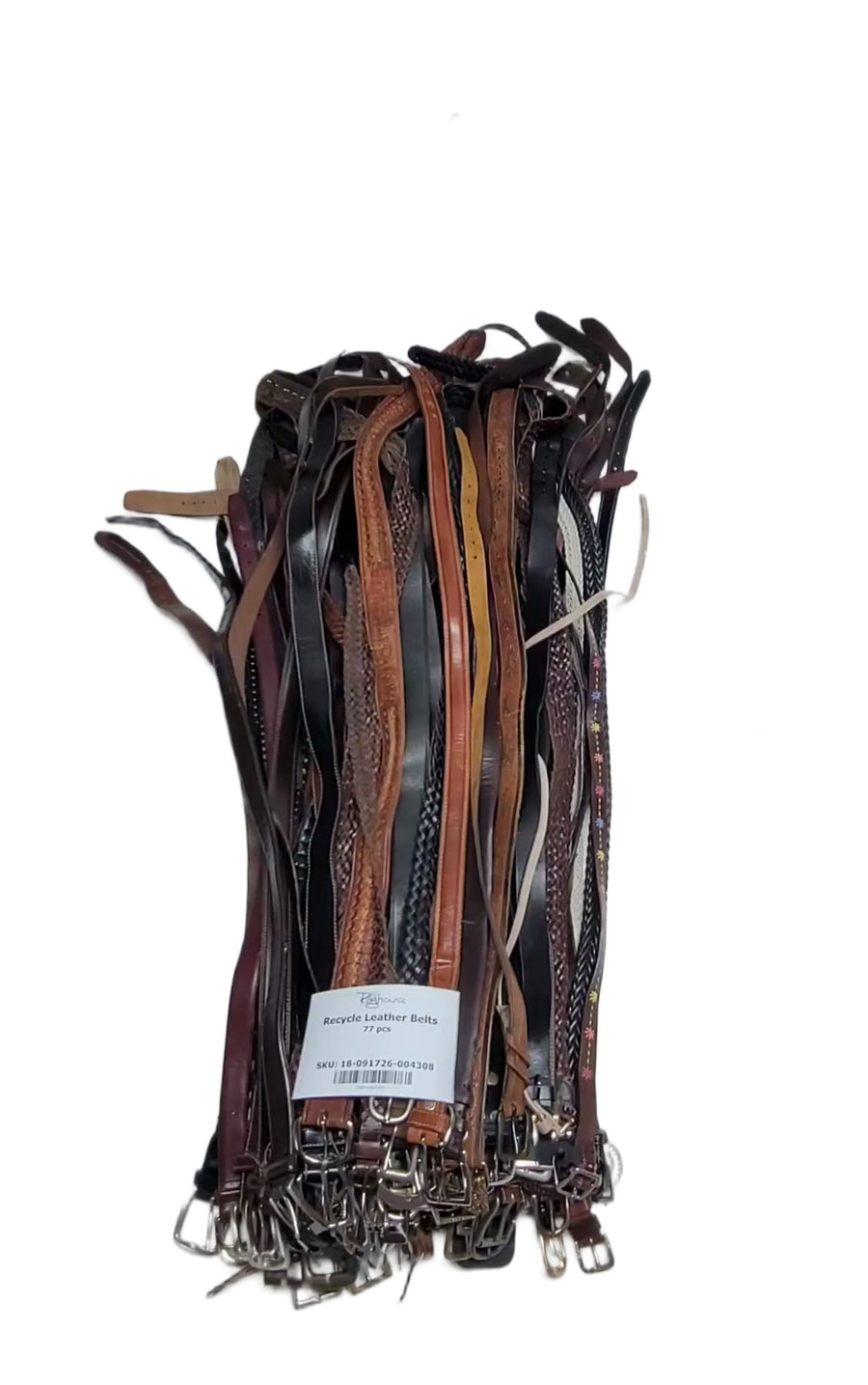 Recycle Leather Belts 77 pcs