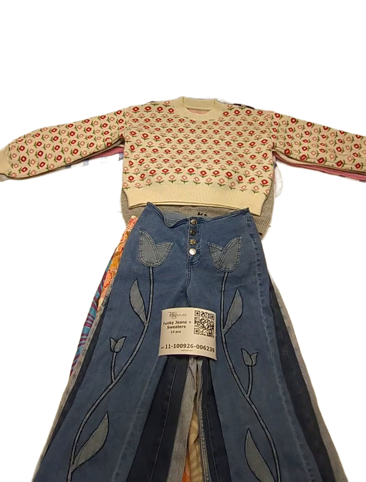 Funky Jeans + Sweaters 14 pcs