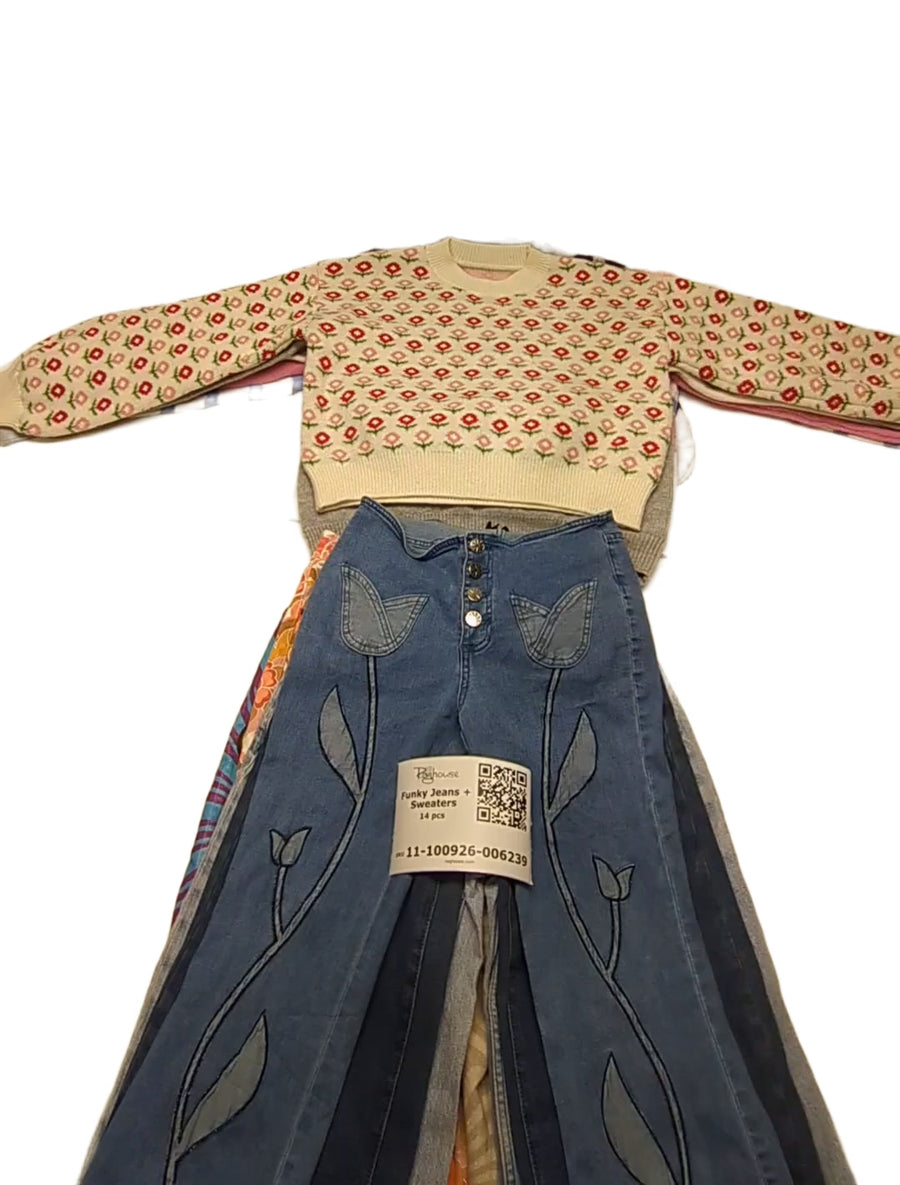 Funky Jeans + Sweaters 14 pcs