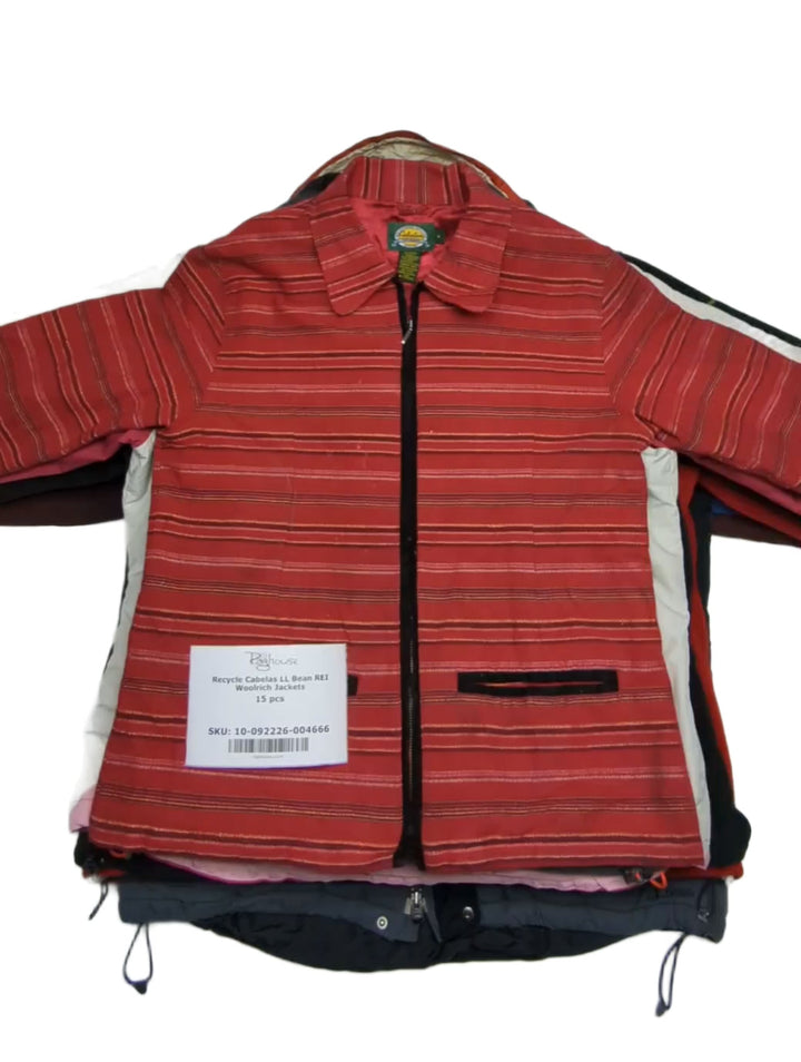 Recycle Cabelas LL Bean REI Woolrich Jackets 15 pcs