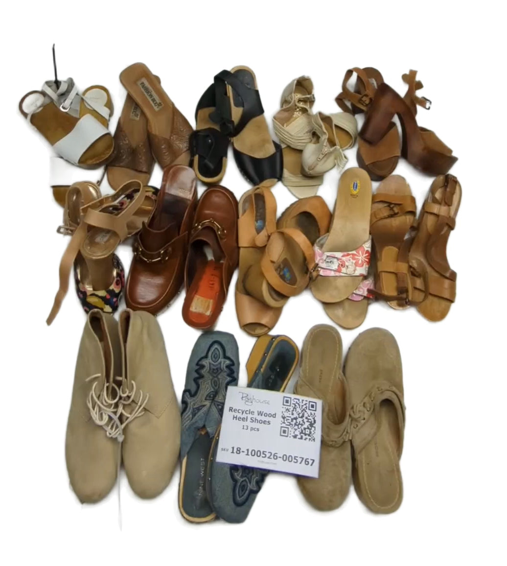Recycle Wood Heel Shoes 13 pcs