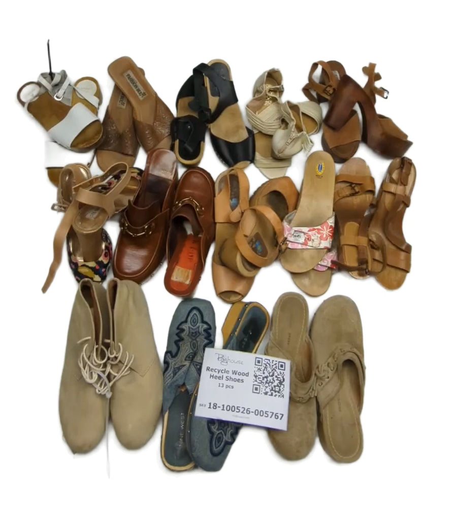 Recycle Wood Heel Shoes 13 pcs