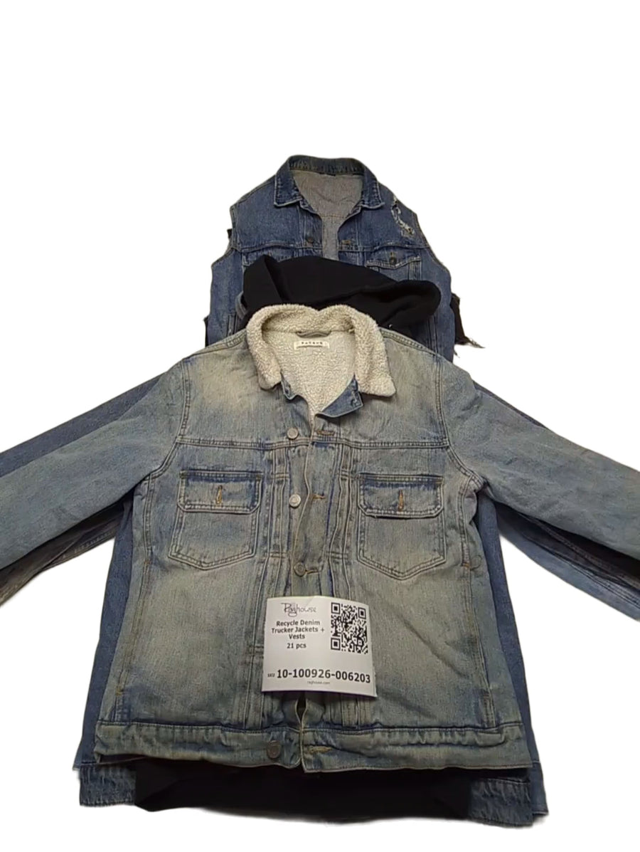 Recycle Denim Trucker Jackets + Vests 21 pcs