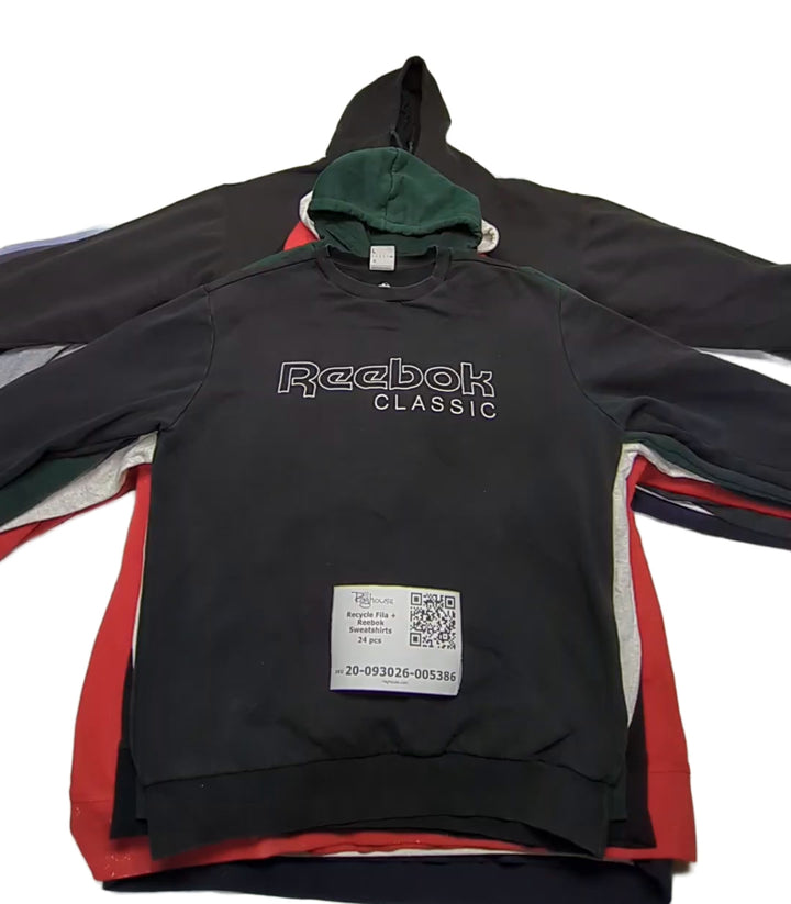 Recycle Fila + Reebok Sweatshirts 24 pcs