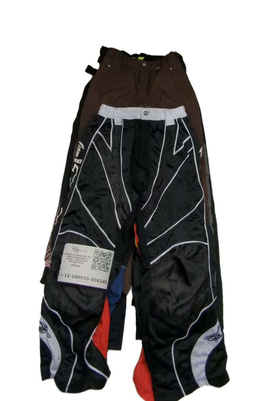 Recycle & Good Kids Ski Bibs & Snowboard Pants + Motorcycle Racing Pants 16 pcs