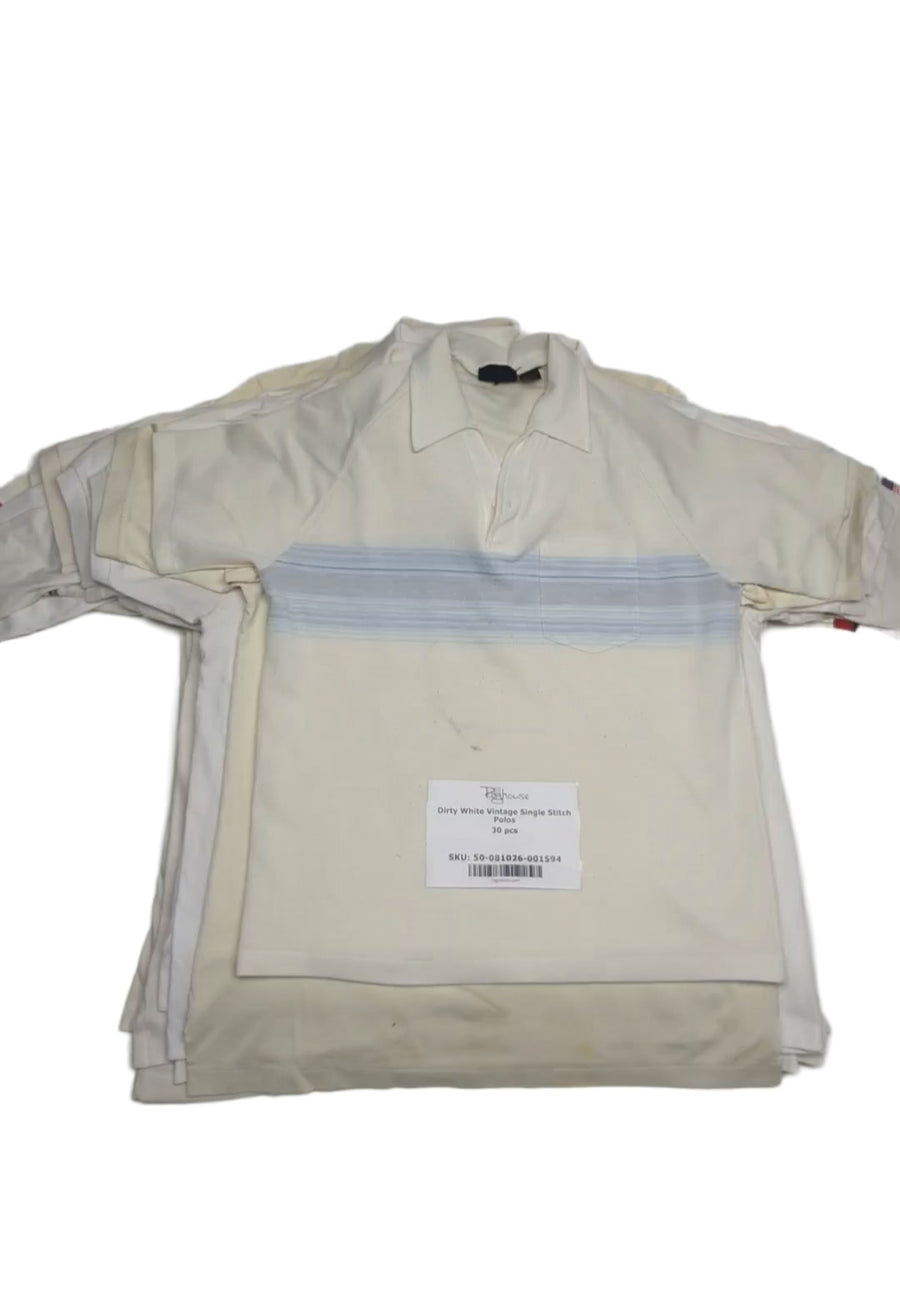 Dirty White Vintage Single Stitch Polos 30 pcs