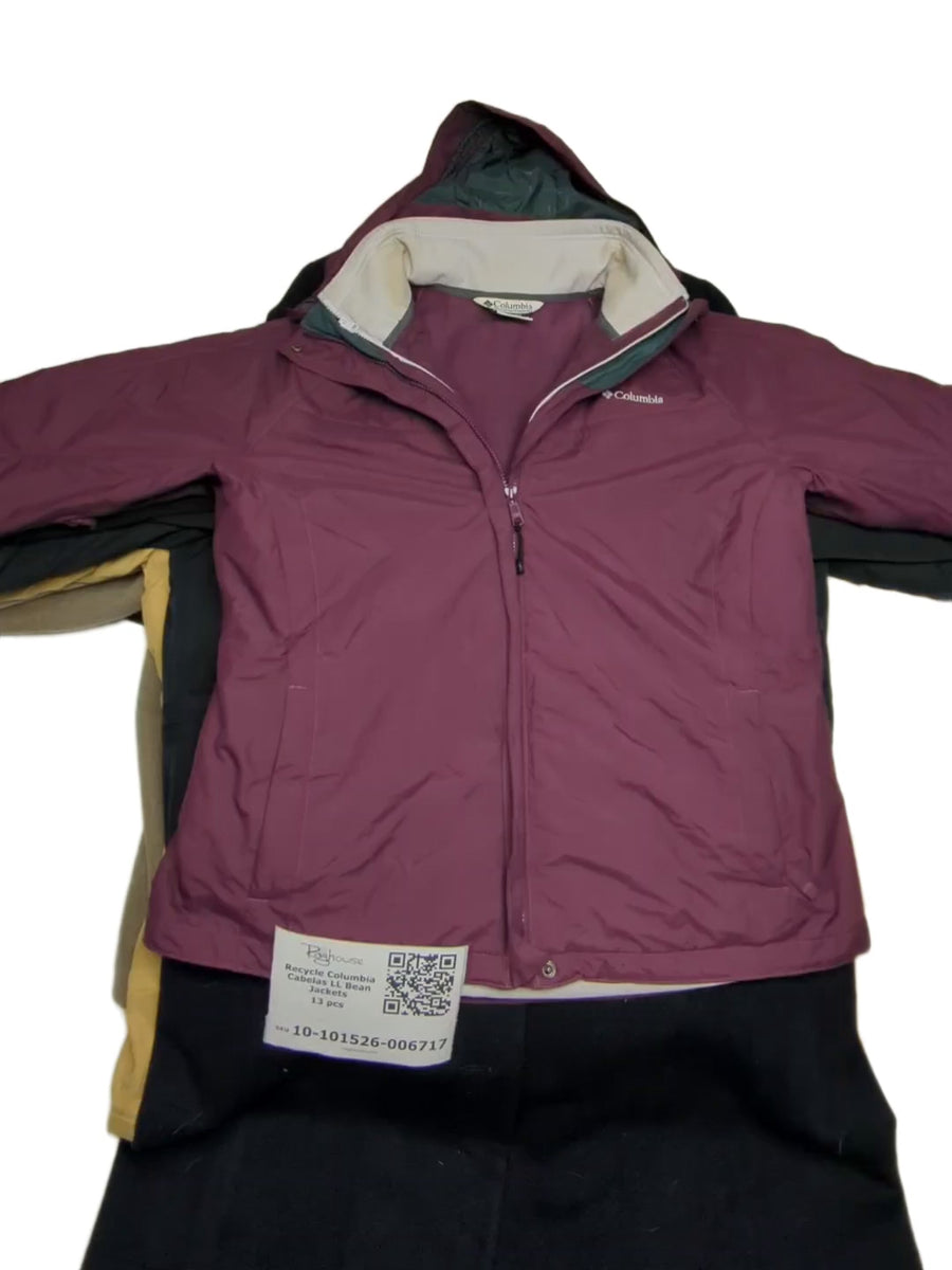 Recycle Columbia Cabelas LL Bean Jackets 13 pcs