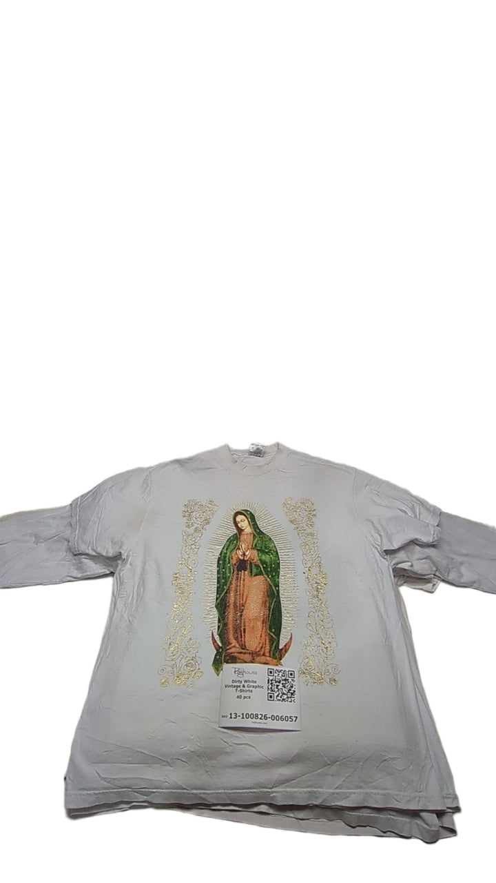 Dirty White Vintage & Graphic T-Shirts 40 pcs