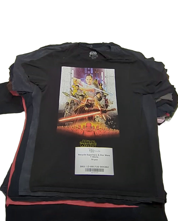 Recycle Superhero & Star Wars T-Shirts 70 pcs