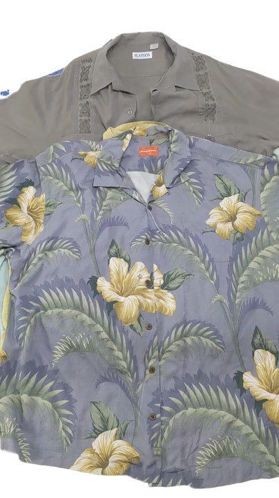 Recycle Big Size Hawaiian & Guayaberra Shirts 35 pcs