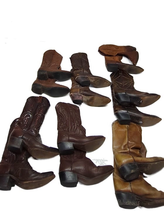 Recycle Cowboy Boots 7 pcs