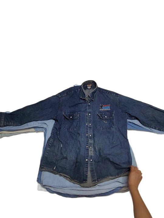 Recycle Mens Denim Advertising Shirts 25 pcs