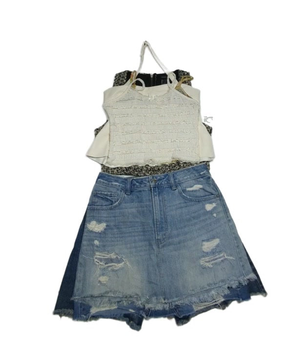 Recycle Denim Mini Skirts + Crop Blouses 49 pcs