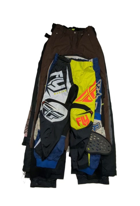 Recycle & Good Kids Ski Bibs & Snowboard Pants + Motorcycle Racing Pants 16 pcs