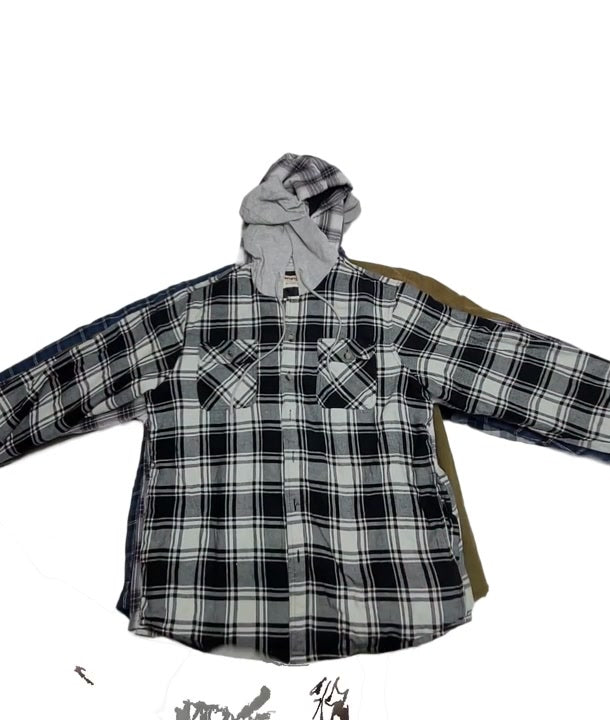 Recycle Hoodie Lined Flannel Shirts 9 pcs