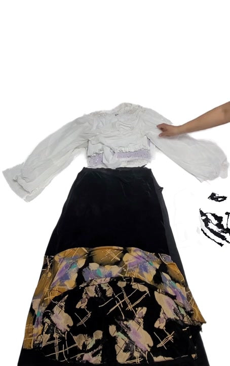 Recycle Just Black Maxi Skirts + Crop Blouses 30 pcs