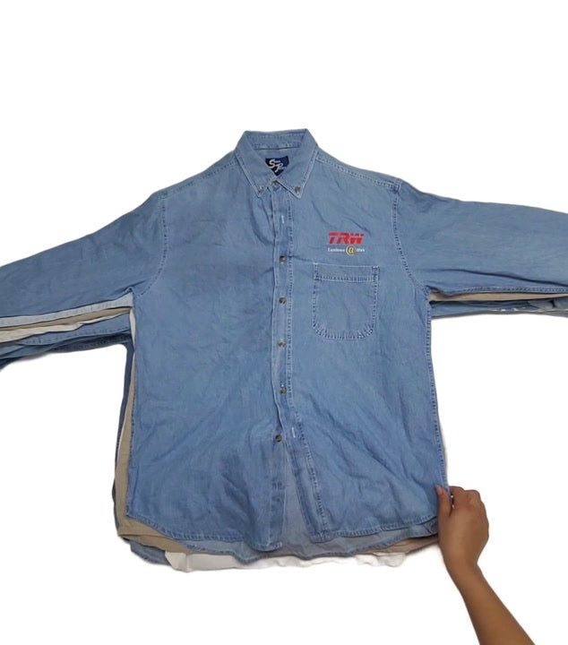 Recycle Mens Denim Advertising Shirts 22 pcs