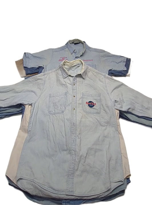 Recycle Mens Denim Advertising Shirts 22 pcs