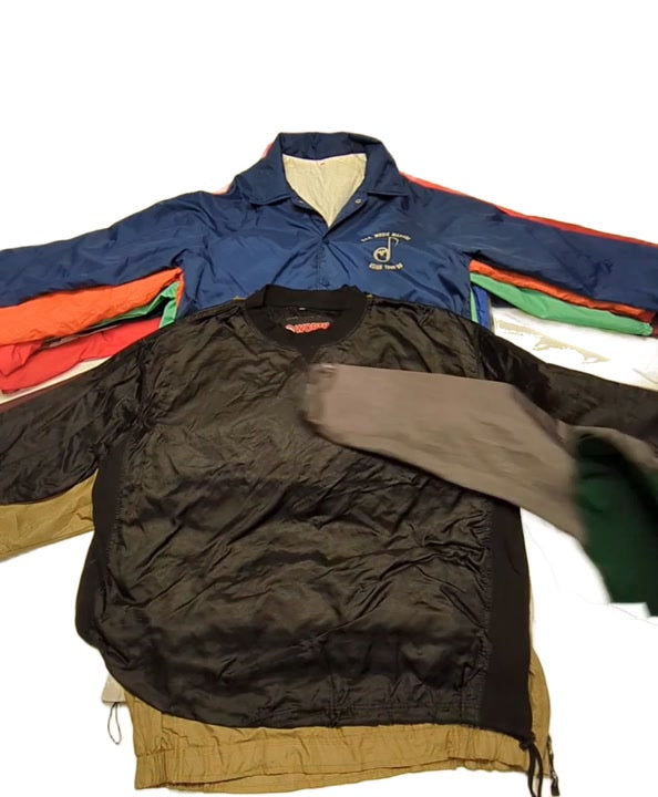 Recycle Nylon Pullovers + Vintage Snap Windbreakers 28 pcs
