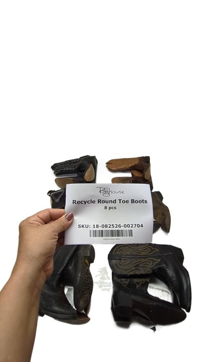 Recycle Round Toe Boots 8 pcs