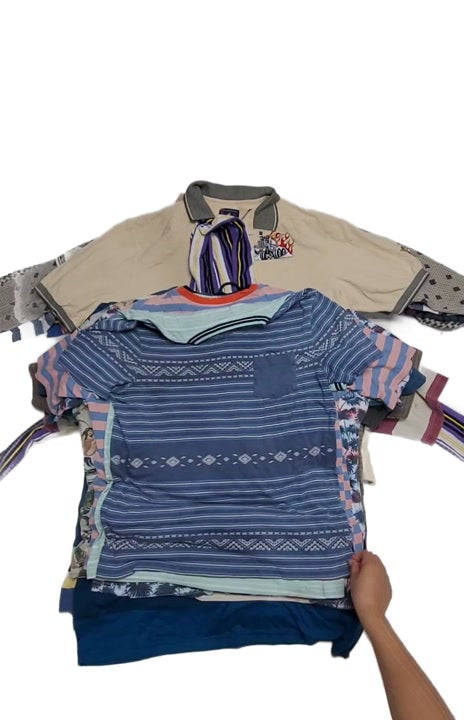 Recycle Stripe & All Over Print Tees + Polos 51 pcs