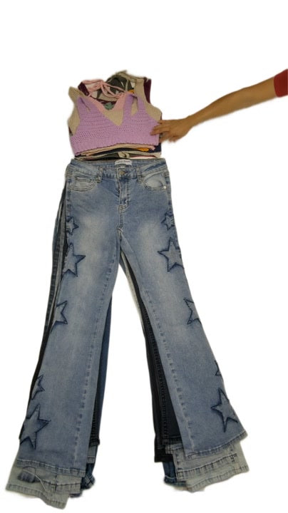 Recycle Tiny Size Boot Cut Denim & Sweater Tanks 32 pcs