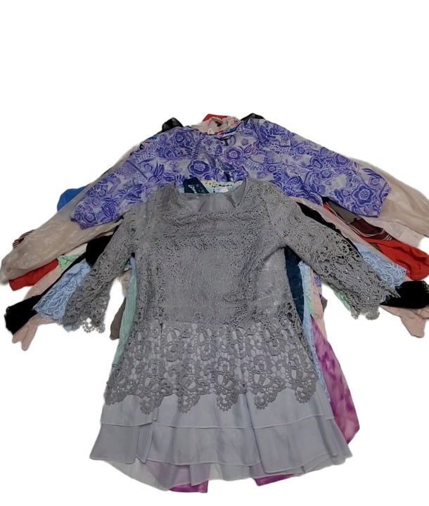 Recycle Transparent + Lace Blouses 27 pcs