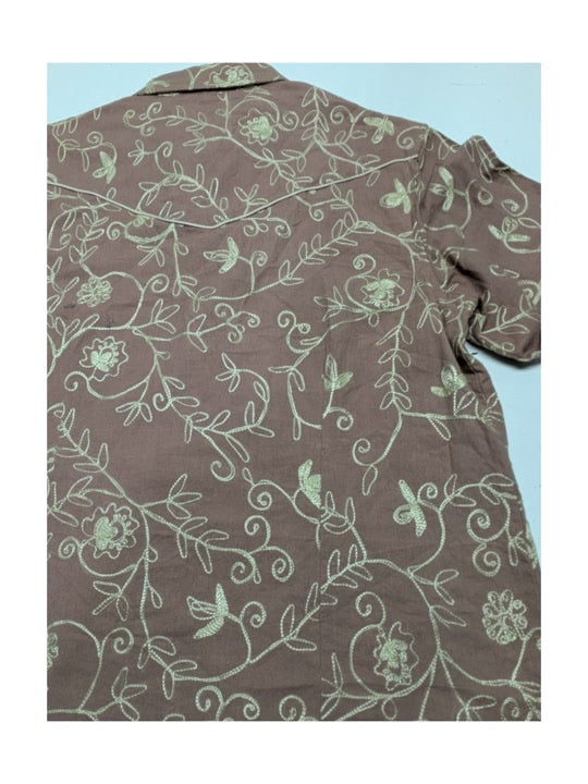 Scully Embroidered Pearl Snap Blouse L 1 pcs