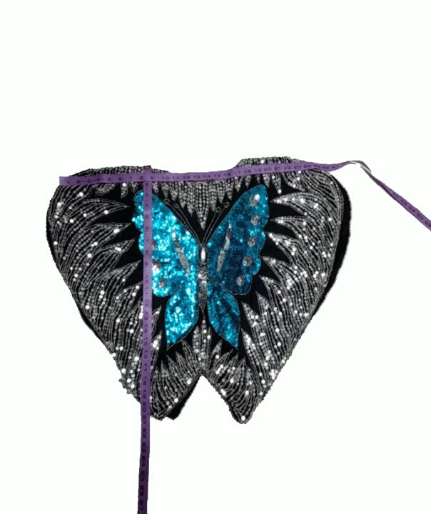 Sequin Silk Butterfly Blouse 1 pc