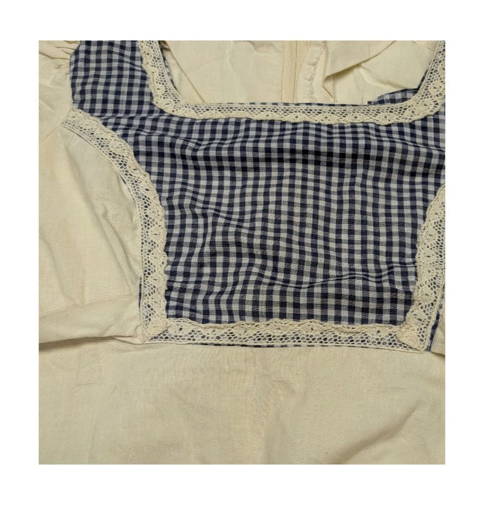 Vintage Gingham Cottony Maxi Gunne Sax Dress 5 1 pc